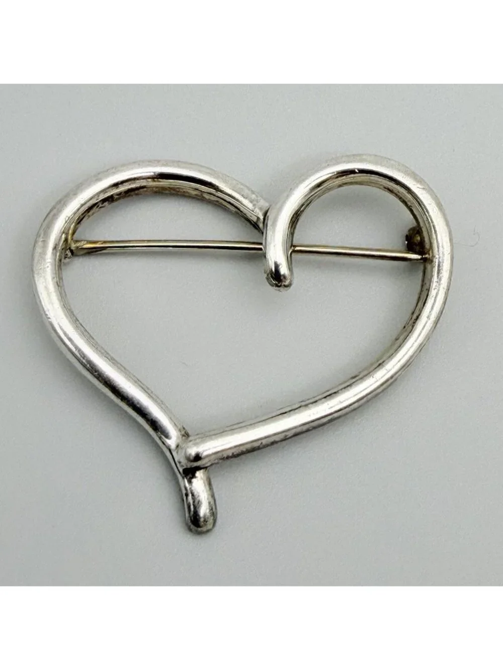 John Lennon Open Heart Brooch Imagine Collection Sterling Silver 925©1999 Signed